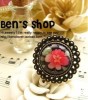 Red Rose Round Retro Luxury European Ring Size 8 Z308 