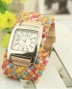 RELOJ DE PULSERA CUERO TRENZADO MODA VERANO 2011 