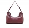 GENUINE LEATHER SHOULDER BAG TOTE PURSE BURGUNDY 0.01 