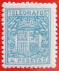 1932-33 ESPAÑA TELÉGRAFOS ED#74* 4 p. azul 