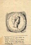 Dibujo a tinta.Medalla que representa a Vittore Camelio 