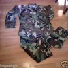 USGI Woodland camo BDU uniform large regular w/ patches 