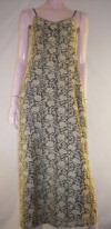 Vintage 20s Flapper Gold Brocade Florals Shift Dress 12 