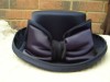 VINTAGE C&A NAVY FORMAL HAT WITH NET & BOW  