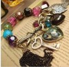 Vintage Cuff Fashion Pretty Color Beads Key Bracelet 