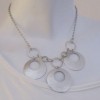 SILVER PLATED CIRCLE CHARMS NECKLACE (NL073) 