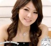Korean Fashion Silver Color Rose Tassel Necklace P285 