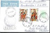 Belgium first flight postcard to Uruguay 1974 