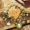 Vintage Camera Heart Cherry Beads Bracelets Elasticity  