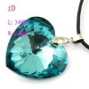 C8364 Faceted Blue Crystal Beads Heart Pendant Necklace 