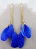 Cute Natural hand-made Long Feather Dangle Earrings 05 
