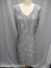 BETTY BARCLAY SILVER GREY CRINKLE SHIFT DRESS UK 14 