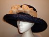 ELEGANT WIDE SUN SHADE WIDE BRIM DARK BLUE STRAW HAT 58 