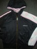 ADIDAS BLACK/PINK HOODED ZIP UP JACKET SIZE 14 