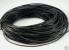 findings round black real leather cord 100m 2.5mm 