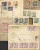 Spain stamps on 5 Spanish covers>Swiss US local 1940-52 