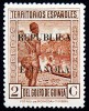 1931 GUINEA ED#217** 2c cast.rojizo REPUBLICA ESPAÑOLA 
