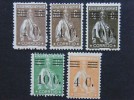 PORTUGAL 1928/29 - Ceres sobretaxa 5 stamps - MH 