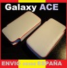 FUNDA CUERO # Blanca y ROJA ## SAMSUNG Galaxy S5830 ACE 