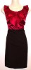 CHIC 50'S STYLE SATIN TRIM PENCIL WIGGLE DRESS SIZE 16 