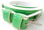 1 Piece Women's Candy Colour PU leather belts Green 