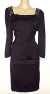BNWT  fitted dress ECI new york beaded shoulders 16 