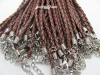 Free Ship! 20 real leather brown necklace cord 46cm#b  