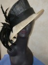 BLACK/CREAM LADIES FORMAL HAT WEDDINGS/RACES ETC 