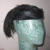 MOTHER OF THE BRIDE SMALL BLACK WEDDING HAT WITH OSTRICH FEATHER 