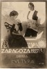 Postal antigua:(recortada)Cartel fiestas Zaragoza 1927 