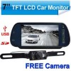 7-Inch TFT Mirror Monitor with Rear-View Night Vision Camera SD USB MP5 FM 