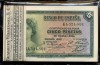 INDALO- Taco completo de 100 billetes 5 Pesetas 1935 Serie K. Sin circular !!!!! 