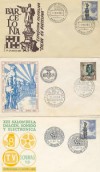 3 SOBRES BARCELONA FERIAS MUESTRAS 1965 COLON 1963 CABALLOS 1975 SONIMAG IMAGEN 