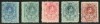 SPAIN #302-6 Mint - 1909 25c - 1p Alfonso 