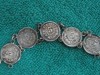 5 céntavos Méjico 5 piezas engarzadas plata siglo XIX. Mejico y Zacatecas. S.XIX