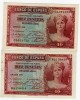 2 Billetes de 10 Pesetas 1935 