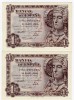 PAREJA de Billetes de 1 Peseta 1948 SERIE G 