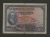 ESPAÑA BILLETE DE 50 PTAS   AÑO 1927 CON SELLO  (1707) 
