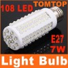 Ultra Bright 7W E27 360°108 LED Corn Light Bulb Lamp  