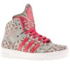 ADIDAS WOMENS LIGHT GREY FABRIC HI TOPS TRAINERS SIZE 4 