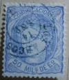 España Edifil 107 sello usado Fechador Verde Los Arcos Matrona 1870 Spain Stamp 