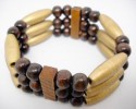 M1004 new wood charm 3 rows bead chain stretch bracelet 
