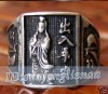 Beautiful Tibet Silver Engraving Lucky Guanyin Charm amulet ring Q 12 