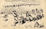 Dibujo a tinta El arrastre de la pesca.Flora Escardivol 