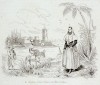 ESPAGNE : DAME de PORT MAHON (BALÉARES - MINORQUE)  - Gravure ancienne 