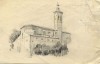 Dibujo a lápiz.Vista general iglesia S.MIguel.Zaragoza 