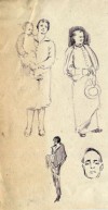 Dibujo a tinta. Título: Varias figuras. 