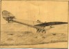 Dibujo antiguo a lápiz. Título: Aeroplano aterrizando. 