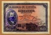 50 Pesetas Madrid 17 Mayo 1927, sello Republica 