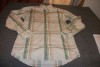 LACOSTE LONG SLEEVED BUTTON FRONT TAN PLAID SHIRT 40 EURO M MEDIUM US 